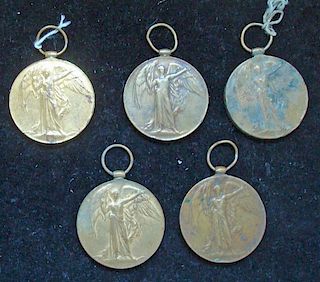 WWI Victory Medals 35287 Antham, 182400 Anderson, and 3x others (5)