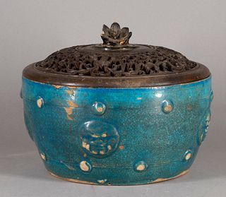 Tang Dynasty Style Turquoise Ceramic Censer