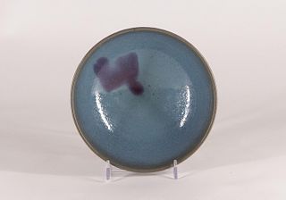 Jun Ware Bowl with Purple Manganese Splash