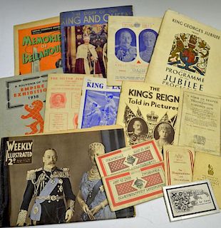 Royalty Ephemera King George V and Queen Mary to include The Story of Our King and Queen Pictorial s
