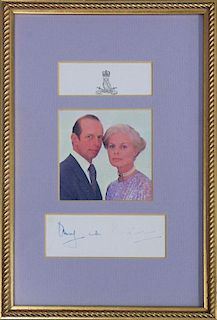 Royalty HRH Edward Duke of Kent and HRH Katherine The Duchess of Kent signature display signed by bo