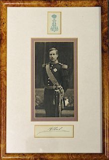 Royalty HM King Albert I of Belgium signed photograph print display he married Elizabeth of Bavaria,