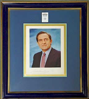 Royalty HM King Constantine II of Greece signed presentation portrait photograph with signature belo