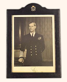 Royalty Elizabeth II Queen of England and Prince Phillip Duke of Edinburgh Signed Photograph display