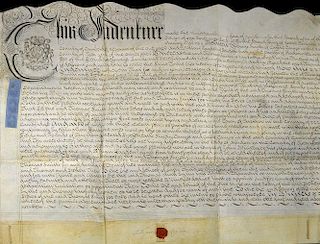 George II Deed of Covenant c1729 Cambridgeshire in relation to Thomas Smith and William Lagden, orna
