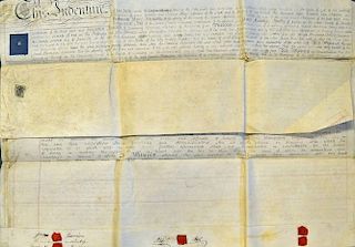 1816 Vellum Indenture Lincoln between James Harrison and Sarah Harrison, in relation to the Will of