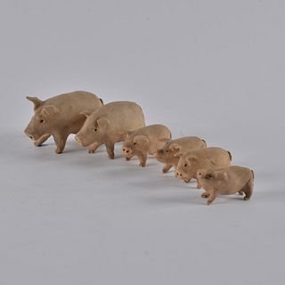 Brown Pottery pigs