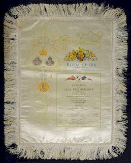 Entertainment Covent Garden Royal Opera Souvenir Silk 1903 Special Gala performance before King Edwa