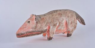 Jeff Williams Wood Carved Pig