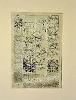 Early Road Map From London to Maidstone c1740s interesting early road map showing in some detail the