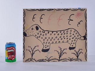 RA Miller Folk Art Drawing (cow w/ spots)
