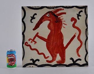RA Miller Folk Art Painting (red devil snake)
