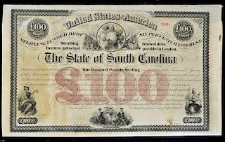 America Share Certificate New York & Oswego Midland Railroad 1868 7% loan bearer Bond for $500 Town