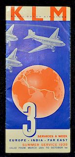 Aviation 1938 KLM Europe-India-Far East Summer Service Booklet a 12 page publication with 10 photogr