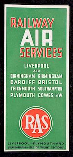 Aviation Railway Air Services 1934 Booklet a fold out 7 page publication giving times of Flights on