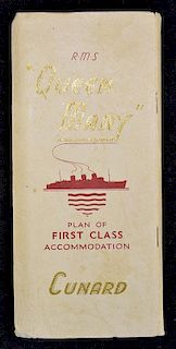 Maritime RMS Queen Mary First Class accommodation publication c1947-55 an impressive 7-page publicat