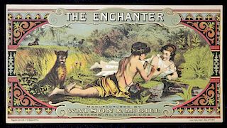 United States 'The Enchanter' Advertising Poster c1880s attractive multi-coloured tobacco-trade for
