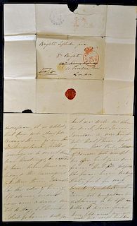 Richard Bright related Letter from Doctor Bright's Wife to her husband in London, dated 1838, a pion