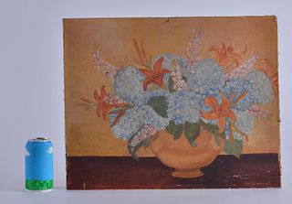 Antique Painting signed Louise Wright
