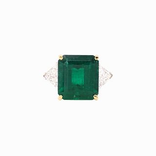 Estate 10.06ct Emerald And 2.00ct Diamond Ring