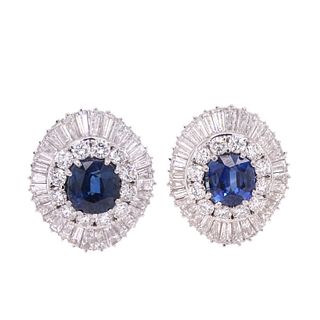 9.00ct Sapphire And 20.00ct Diamond Earrings