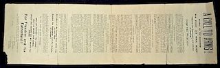 South Africa Orange Free State Declarations of War Poster 1899 dated 11th October Entitled "A Call t