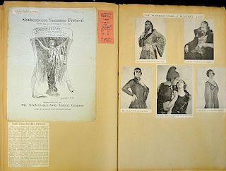 Selection of Shakespeare related ephemera to consist of a scrapbook featuring paper cut outs,  1955