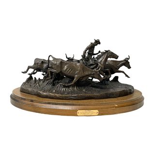 Frederic Remington "The Stampede" Bronze Sculpture