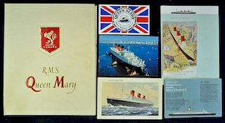 Maritime RMS Queen Mary Selection of c1960 related ephemera to include 'My Voyage in RMS Queen Mary'