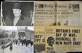 Wartime Ephemera Three post-war souvenirs of wartime Daily Express, Mirror and Sunday Pictorial, sig