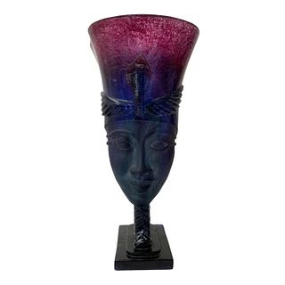 Seth Randal Egyptian Revival Art Glass Vase.