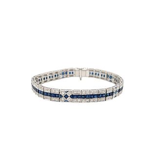 18K Sapphire And Diamond Bracelet