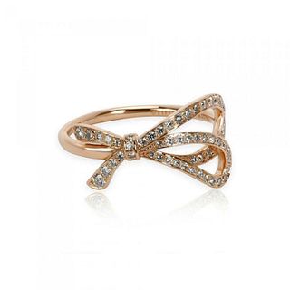 Tiffany & Co. Diamond 18k Rose Gold Ribbon Bow