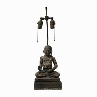 Chinese Antique Bronze Buddha Lamp.