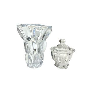 Pair of Crystal Vase and Bowl