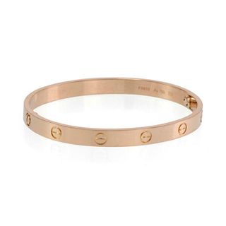 Cartier Love 18k Pink Gold Bangle Bracelet Size 18