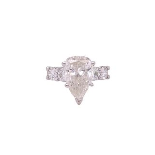 5.04ct Pear Shape Diamond Set In Platinum