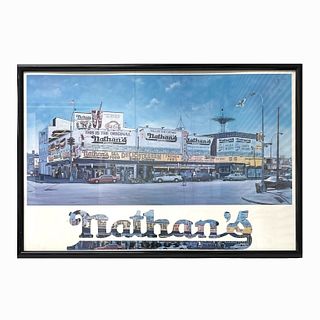 Nathan's Famous Coney Island Vintage Poster