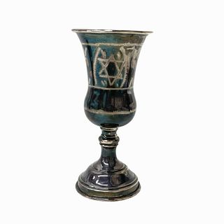 Antique Judaica Sterling Silver Kiddush Cup.