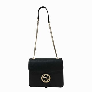 Gucci Vintage Black Leather G Shoulder Bag at Jill's Consignment