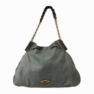 Jimmy Choo Grey Leather Hobo Bag