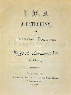 India Mangalore A Catechism of Christian Doctrine, Mangalore 1880 scarce printing of the Christian C