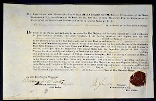 East India Company Commission Document 1853 appointing Henry Macfarlane Norris to be a Lieutenant in