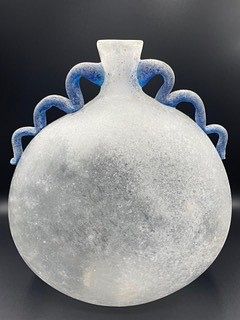 Seguso Vetri D'arte Scavo Glass Blown Vase Amphora