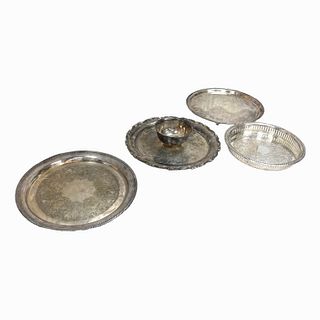 (4) Silver Plated Serving Trays