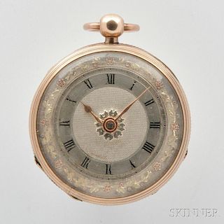 Multicolor 18kt Gold Open Face Watch