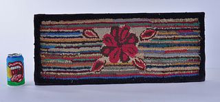 Hooked Rug ca. 1940 (middle red flower)