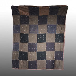 African American Quilt (black green squares)