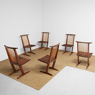 George Nakashima Set of Six "Conoid" Chairs, New Hope, Pennsylvania, 1966