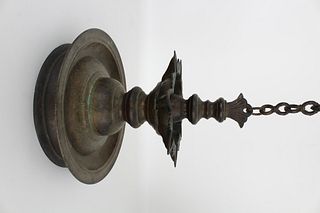 Antique Bronze Judaica Lamp